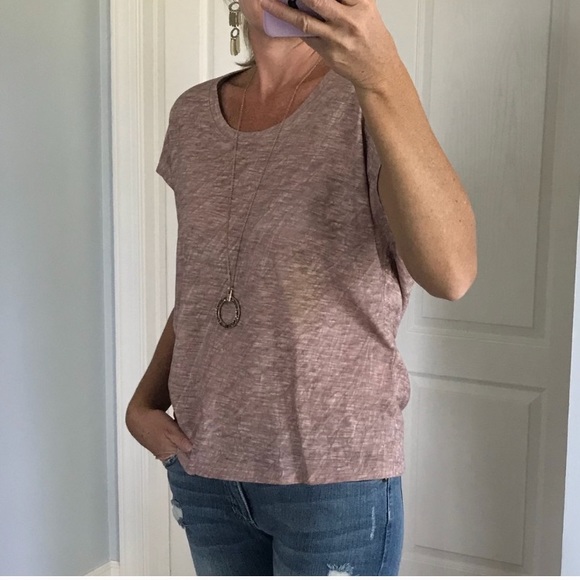 Short Sleeve, Mauve Mineral Wash Tee - Picture 5 of 9